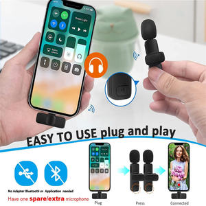 2,4G Dual Microfone Sem Fio Para Celular Micro Sans Fil Lapel Mini Lavalier Mic Clips Micrófono inalámbrico para teléfono celular móvil - Product Image 5