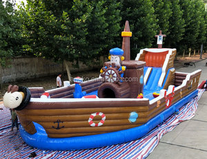 Ngoài Trời Khổng Lồ Inflatable Bouncer Tàu Cướp Biển Thuyền Bounce House Slide Combo - Product Image 2