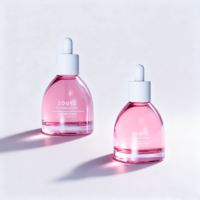 Flacon en verre au design unique et texture agréable au toucher, avec impression sérigraphique et compte-gouttes pour huiles essentielles et soins de la peau, 30 ml, en stock