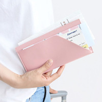 Portefeuille de passeport en cuir vegan PU avec logo personnalisé, porte-documents de voyage fin avec emplacements pour cartes