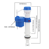 Robinet d'arrivée d'eau pour réservoir de toilettes, robinet d'eau de toilettes, hauteur réglable, câble, économie d'eau, commande manuelle pour salle de bain