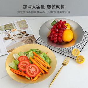 Stainless Steel Bowl 304 Golden Salad Plate For Hotel Home Use - Product Image 4