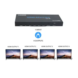 3D Ultra HD 4K @ 60Hz HDMI 2.0B HDCP 2.2ตามมาตรฐานผู้จัดจำหน่ายวิดีโอเสียงกล่อง1 in 4 OUT 1X4 ตัวแยกสัญญาณ HDMI