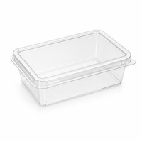 Boîtes à dessert rectangulaires transparentes en PET, contenants jetables pour tiramisu, mousses, fruits et pâtisseries superposées