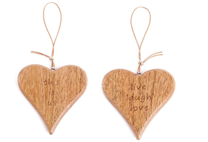 Fábrica personalizada en forma de corazón rústico Vintage granja Navidad Mango sala de estar dormitorio regalo del Día de San Valentín decoración colgante de pared de madera - Product Image 3