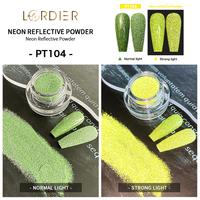 Nouvelle poudre d'art d'ongle poudre d'ongle néon réfléchissante poudre holographique de paillettes pour le vernis de Gel