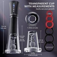 Kabelloser Bluetooth APP-gesteuerter 3-in-1 Transparenter Automatischer Masturbationsbecher mit Saugnapf-Basis für Männer Mehrfachnutzung