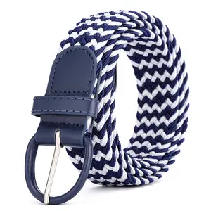 Men's Canvas Belt Women's Korean Elastic Belt Canvas Fabric Woven Stretch Multicolored Braided Belts Junior With Multicolored