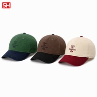 Casquette personnalisée brodée vintage de haute qualité, non structurée, avec fermeture à boucle métallique réglable, en polyester/coton Oxford, 5 panneaux, à pois