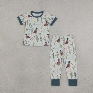 Wholesale Baby <b>Boy</b> Short Sleeves Ducks Shirt Pants Pajamas Clothes Set - Product Image 2
