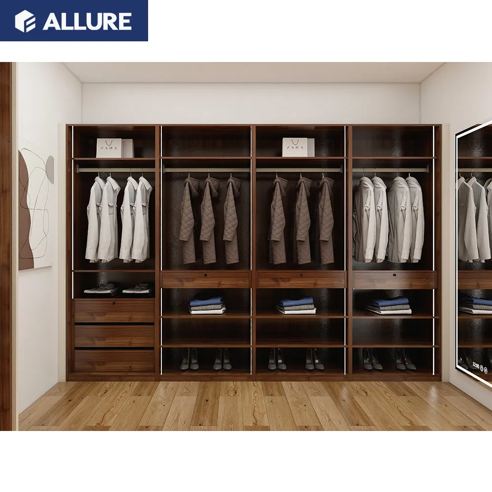 Allure produsen furnitur kamar tidur desain Interior pintar rumah tangga terbaru pakaian wanita dapur kustom akrilik lemari pakaian