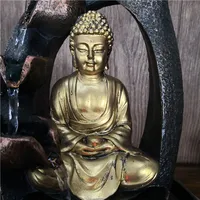 Bán Chạy Đồ Trang Trí Bằng Nhựa Chảy Đài Phun Nước Phật Để Bàn Trong Nhà Trang Trí Thiền Định