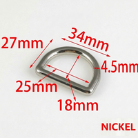 Anneau en D semi-circulaire en alliage de zinc moulé sous pression, 25 mm, pour sangles de bagages et de sacs à dos, modèle Y003/DK003