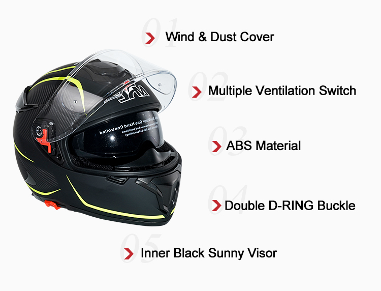 ECE ABS Racing Full Face Helmet Four Seasons Protection