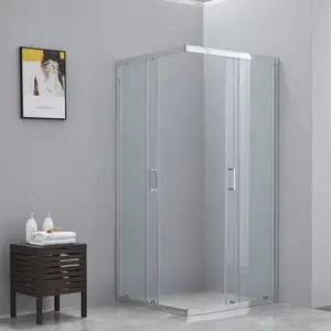 Shower Bath Cabin Hotel White Glass Shower Doors Bathroom Casement Tempered Glass Door Shower Room