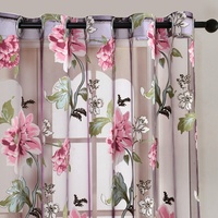 Voilages européens à motif floral de roses et papillons, prix d'usine pour cantonnières de salon