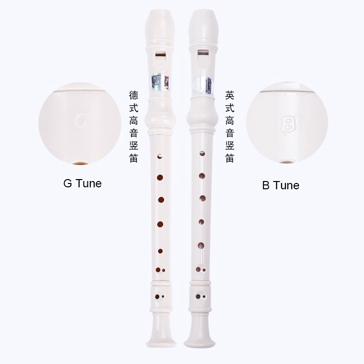 Buena calidad marca Cisne 8 agujeros G melodía y melodía B estilo alemán ABS plástico Soprano grabadora flauta instrumento de música