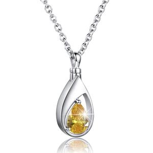Stainless Steel <b>Memorial</b> Teardrop <b>Keepsake</b> Pendant Necklace for Urn Necklaces Ashes Cremation Jewelry - Product Image 6