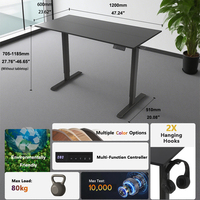 Bureau debout électrique à moteur unique JX-SACR2, table réglable en hauteur avec plateau d'extension