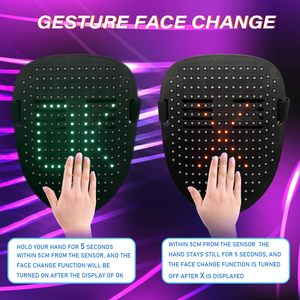 DAMAI Moving Eyes Mask with Gesture Sensing Costume Cosplay Mask Party Unisex LED Lighted Face Transforming LED Mask - Product Image 5