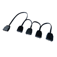 Cable divisor ARGB direccionable de 5V y 3 pines, 1 a 4, para caja de PC, ventilador de refrigeración cuádruple, adaptador de extensión de luz RGB sincronizada