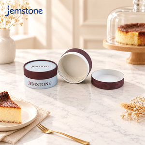 High End Eco Heat Resistant Tiramisu Cake Paper Tube Food Grade Cylinder <b>Packaging</b> for Basque Cheesecake <b>Box</b> with Baking Insert - Product Image 2