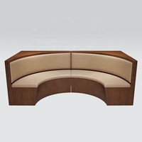 Ensemble de table et chaises de style moderne en bois massif pour café, banquette demi-cercle, mobilier commercial en cuir pour salon, restaurants