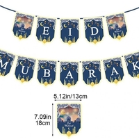 Bannière de lettres dorées violettes Eid Mubarak pour la décoration de fête du Ramadan Kareem, décorations de fête islamique du Ramadan