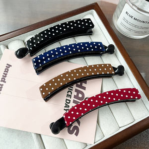 กิ๊บติดผมทรงตรงลายจุดสไตล์เรโทรสุดหรู - อุปกรณ์เสริมผมทรงหางม้าสูงแนวตั้งอเนกประสงค์ (ขายส่ง) - Product Image 2