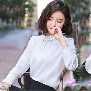 Chemisier tendance pour femme, style coréen, coupe ample, en polyester et mousseline, avec manches princesse, lavable, collection automne 2026 - Product Image 2