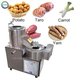 Commercial potato carrot wash slicer shred yam peeler slice cutter machine