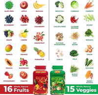 Vitamines Adultes de Haute Qualité Fruits et Légumes Aliments Entiers Super Aliments Supplément de Santé
