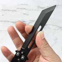 Couteau papillon d'entraînement en acier inoxydable, lame non affûtée, pour l'entraînement au CSGO