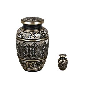 Cendres en métal sculptées à la main tenant une urne de crémation et de souvenirs Urnes de crémation durables de vente chaude au prix le plus bas - Product Image 1