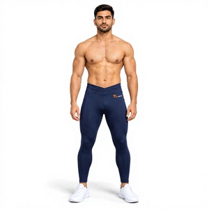 <b>Men's</b> Athletic Compression Tights Breathable Solid Pattern Sports Training Fitness Pants Elastic Mid Waist Yoga <b>Leggings</b> <b>for</b> <b>Men</b> - Product Image 1