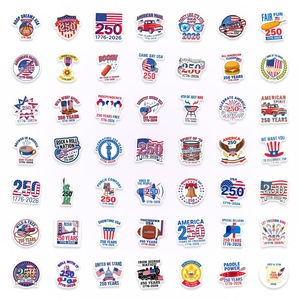 Autocollants personnalisés 50 pièces/paquet, <span class=keywords><strong>film</strong></span> de protection pour téléphone, autocollant pour ordinateur portable, autocollant en vinyle drapeau américain 250 ans d'anniversaire pour la décoration - Product Image 2