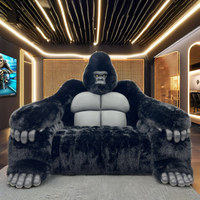 Canapé personnalisé Godzilla en fausse fourrure, nouveau design, ensemble Chesterfield pour salon intérieur, inclinable, pour hôtel, hall, villa, en cuir, en forme de gorille