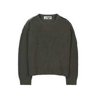 Pull en maille côtelée déchiré personnalisé pour homme, col rond, manches longues, coupe décontractée, style streetwear, fournisseur en gros OEM ODM