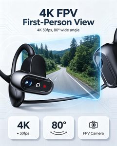 หูฟังแบบส่งเสียงผ่านกระดูก 4K แบบแฮนด์ฟรี หูฟังแบบเปิดหูสำหรับเล่นกีฬา พร้อมกล้องและฟังก์ชัน AI - Product Image 6