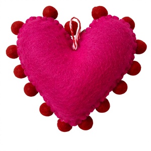 Best Himalaya Eco Friendly Handmade Wool Felt Pink Heart <b>Wall</b> Hanging Indoor <b>Christmas</b> Decoration Customized Packing Logo - Product Image 5