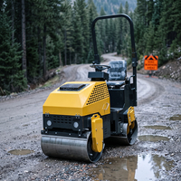 Livraison gratuite, état neuf, rouleau compresseur vibrant à double tambour de 1 tonne et 1,5 tonne pour la pose d'asphalte et la construction municipale