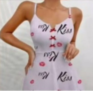 Pigiama a fascia Sexy <span class=keywords><strong>da</strong></span> <span class=keywords><strong>donna</strong></span> con abito a fascia stampato Sexy, apertura frontale del capo, Set di pigiama a fascia - Product Image 3