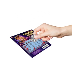 Impresión de Tarjetas de Raspar Personalizadas con Diseño de Cofre del Tesoro de Lotería, Color, Tamaño y Valores de Premios - Product Image 2