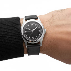 Fabricante de relojes de pulsera con logotipo OEM personalizado, reloj automático para hombre con correa de cuero, cristal de zafiro abovedado a prueba de agua. - Product Image 2