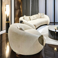 LEON HOME Luxuriöses Sofa-Set im Europäischen Stil aus Samt mit Echtleder 3-5 Jahre Garantie Wohnzimmermöbel