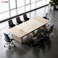 Table de réunion moderne JIUSHUN, table de conférence en bois durable pour mobilier de bureau