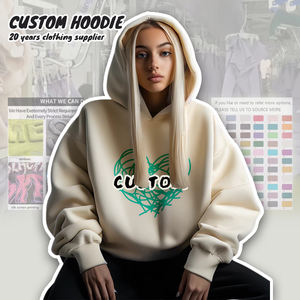 Sudadera con Capucha Extra Grande de Felpa de Algodón de 400 g/m² de Alta Calidad, Holgada, con Hombros Caídos, Lisa, Personalizable con Impresión Puff, Unisex - Product Image 1