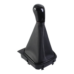 Volkswagen Car Gear <b>Knob</b> Black Leather 5 6 Speed <b>Shift</b> <b>Knob</b> Ergonomic Design For Golf Jetta MK5 MK6 - Product Image 1