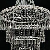 Accessoires de mariage, lustre en métal, fer, acrylique, perles de cristal, 80 cm, décoration de scène de mariage, lustre de plafond