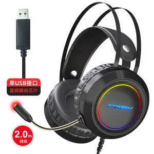 Hot selling FV-G95 wired headset earphone cool glow gaming stereo hi-fi bass headphone